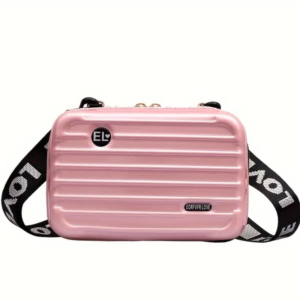 🆕 Mini Simple Hardside Square Shoulder Bag, Suitcase Design Crossbody Bag❣️ - Picture 2 of 7